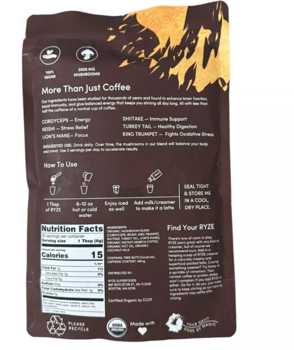 3 Pack Combo 2024 New RYZE Mushroom Coffee & RYZE Mushroom Matcha - Image 4