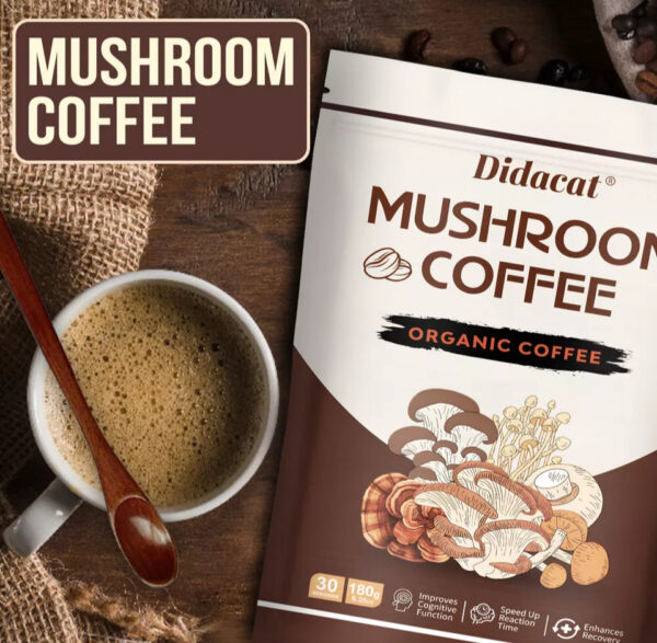 Didacat 2024 New Mushroom Coffee Organic Coffee 30 Servings in one Pack - Image 6